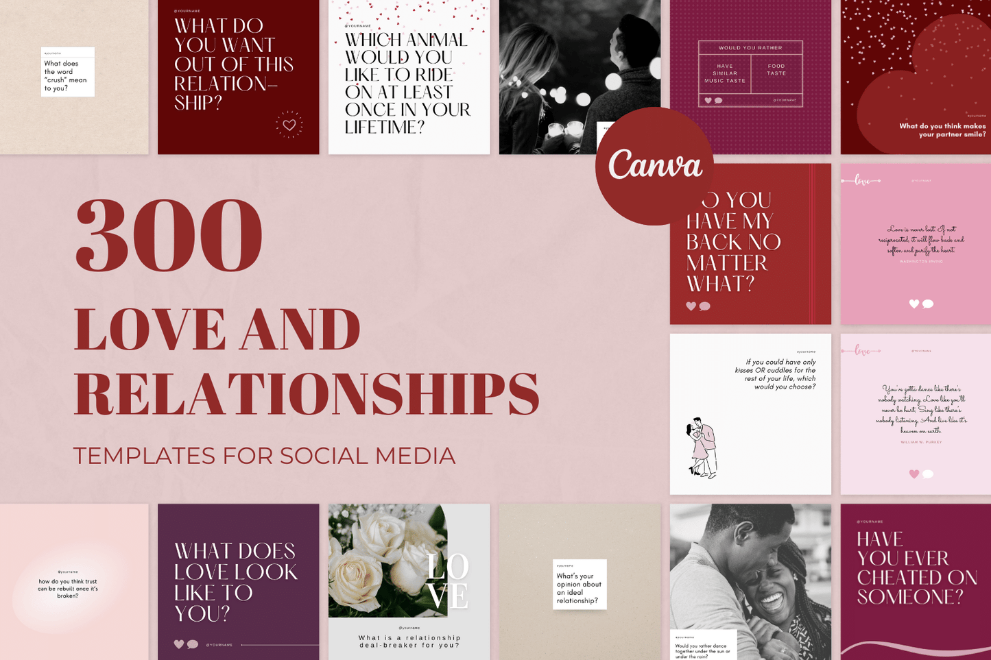 300 Love And Relationships Templates for Social Media