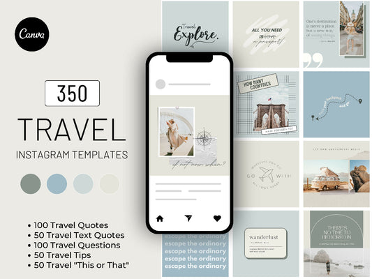 350 Travel Templates for Social Media