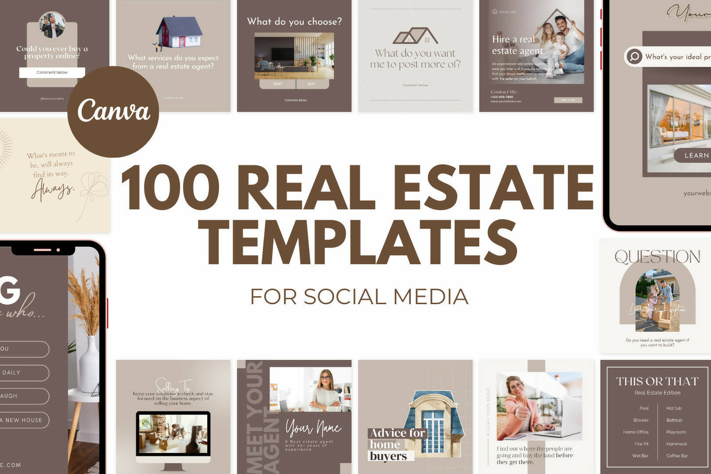 100 Real Estate luxury templates for Social Media