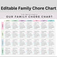 Editable Family Chore Chart