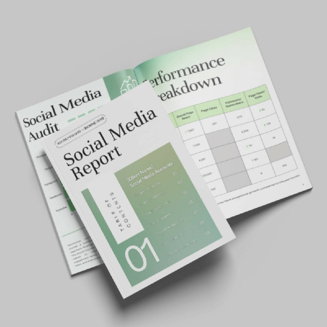 Social Media Report Template for Premium Clients