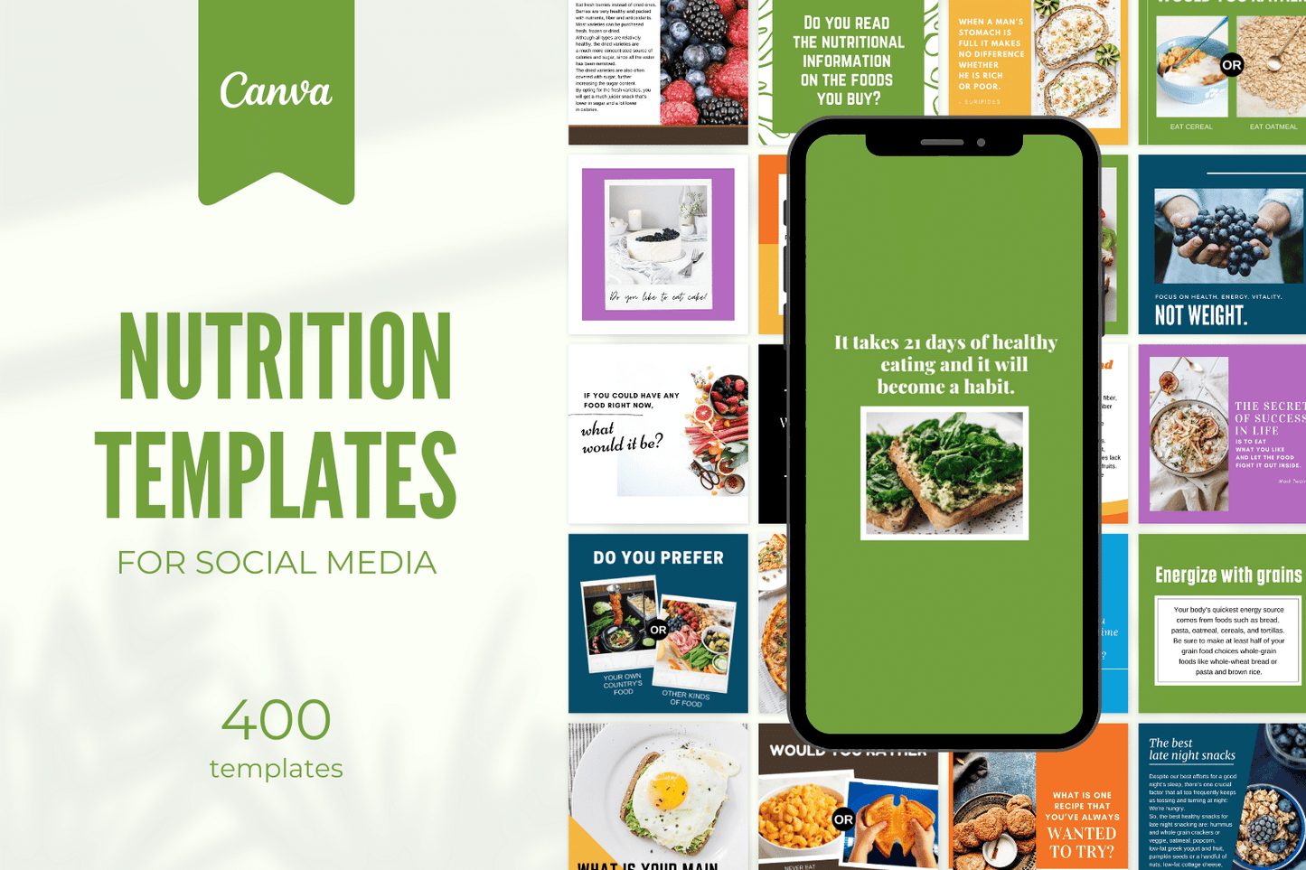 400 Nutrition Templates For Social Media