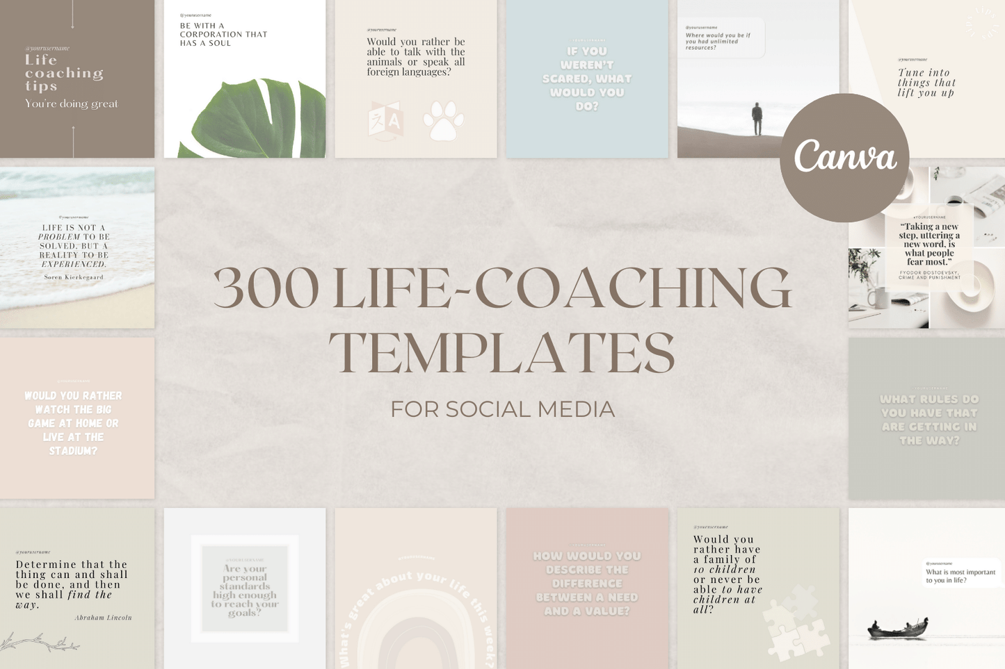 300 Life-coaching Templates for Social Media