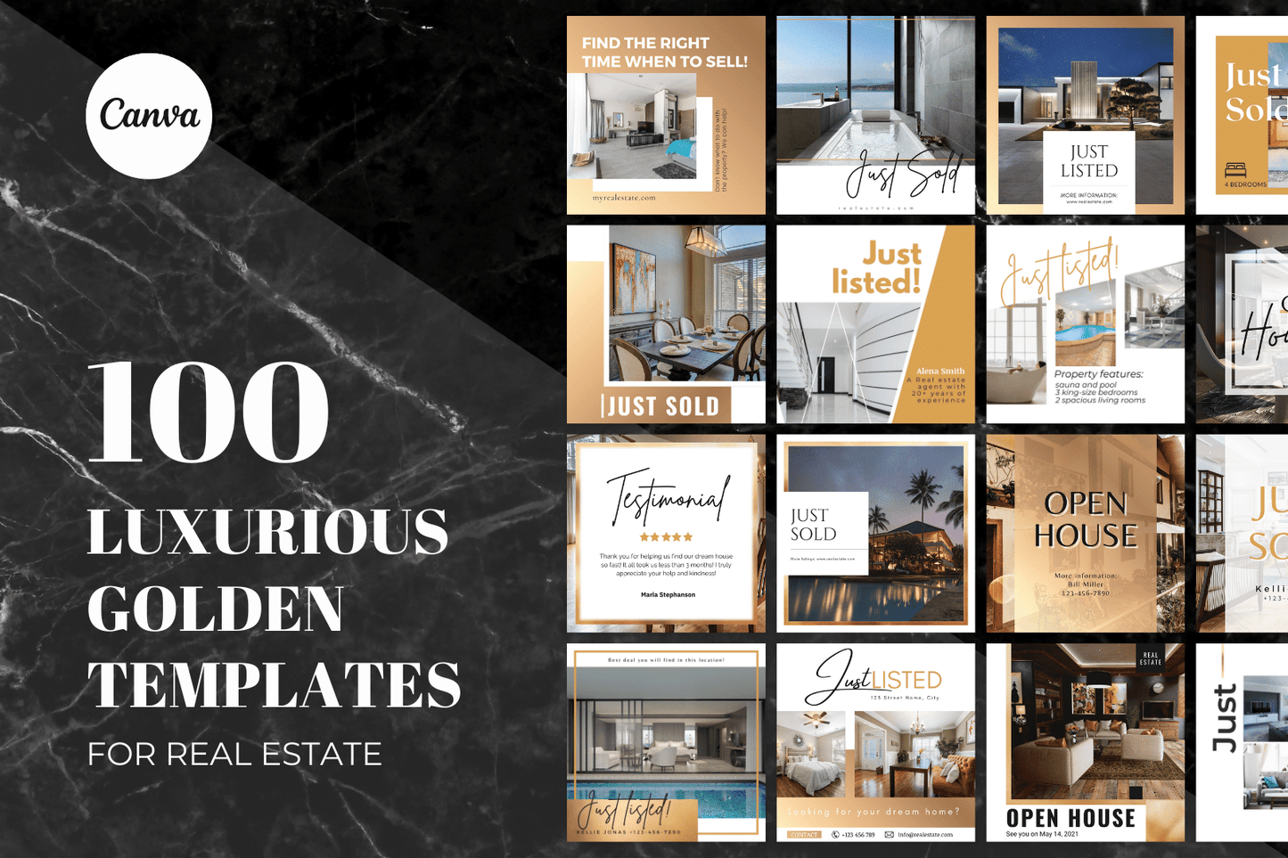 100 Luxurious Golden Templates for Real Estate