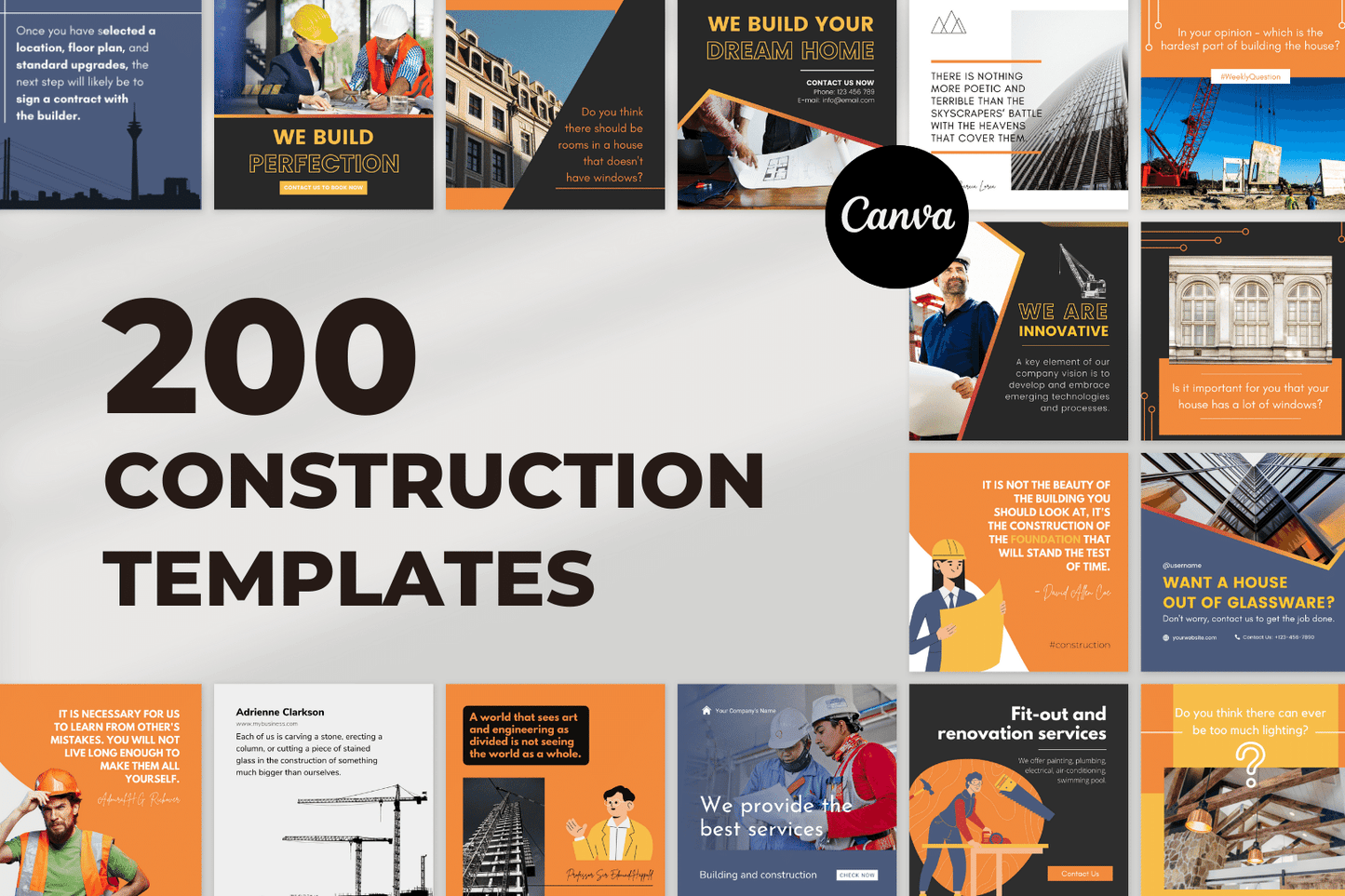 200 Construction Templates for Social Media