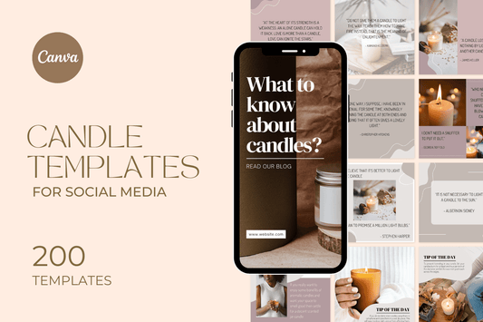 200 Candle Templates for Social Media