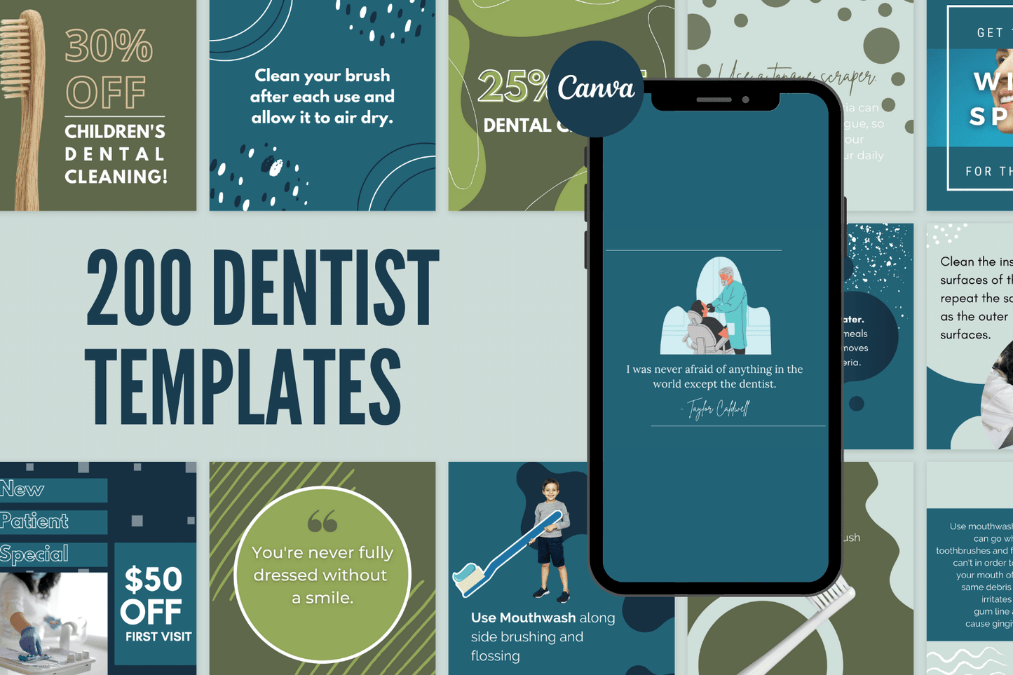 200 Dentist Templates for Social Media