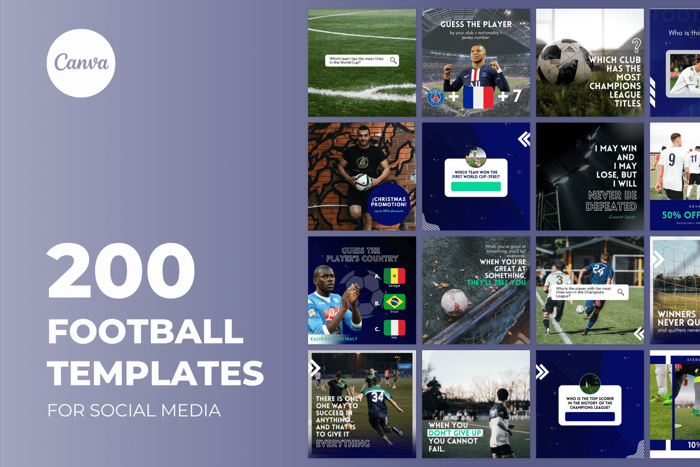 200 Football Templates for Social Media