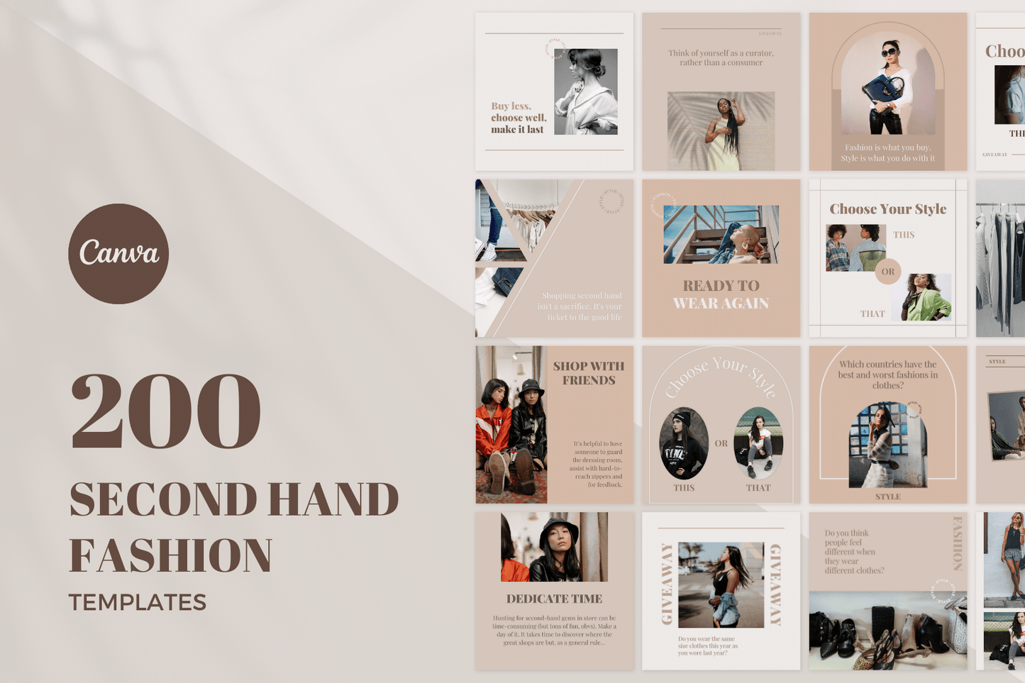 200 Second-Hand Fashion Templates for Social Media