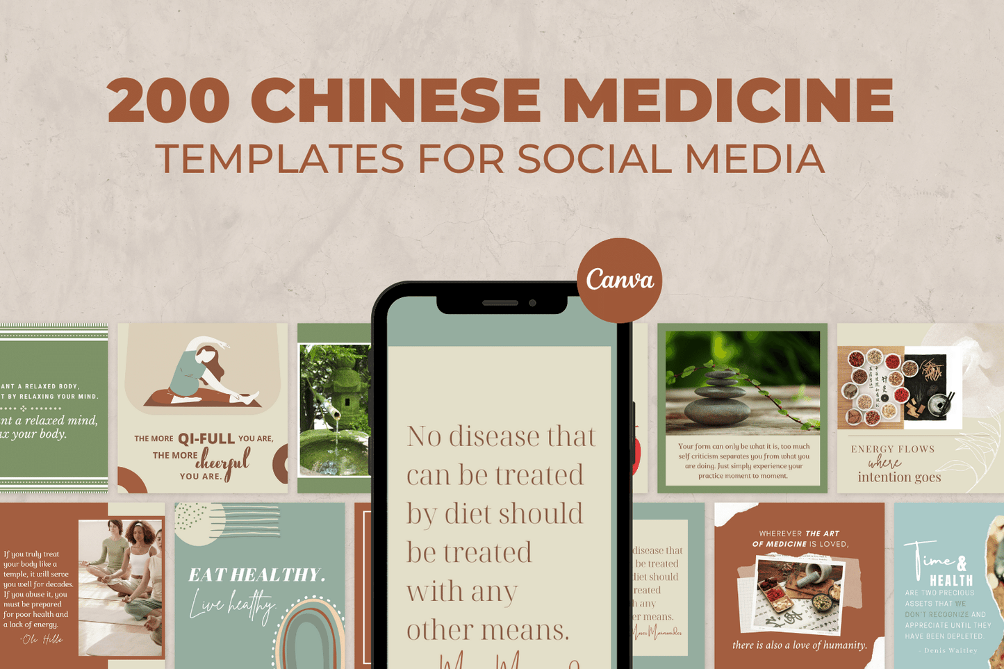 200 Chinese Medicine Templates for Social Media