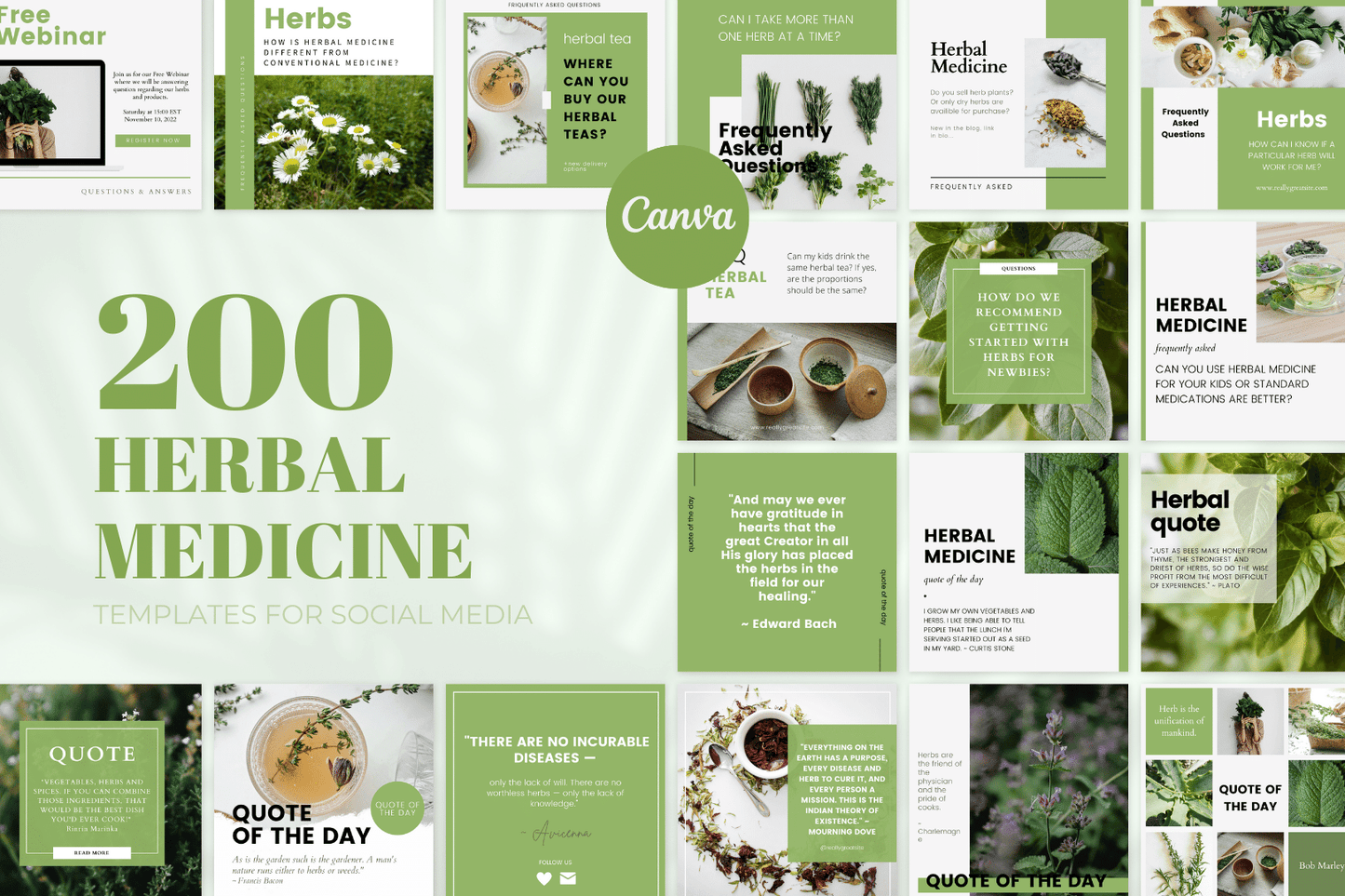 200 Herbal Medicine Templates for Social Media