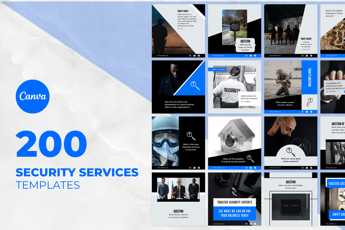 200 Security Services Templates for Social Media