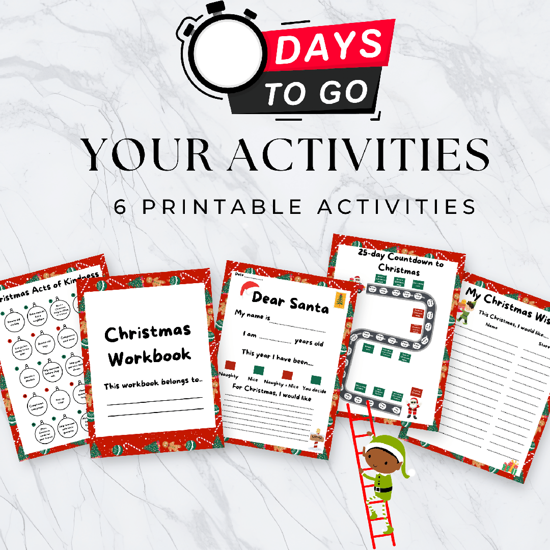 Enchanted Kids Christmas Countdown Printable Workbook