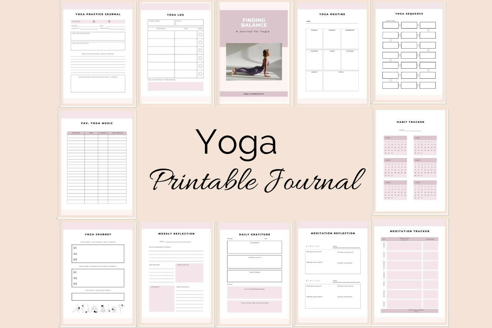 Yoga Planner Journal - Social Media Calendar