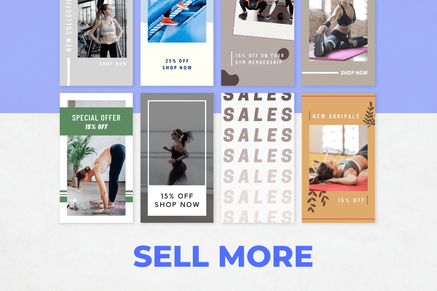 50 Sales + Promotional Fitness Templates For Stories