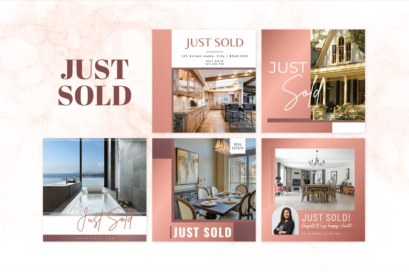 Rose Gold Templates for Real Estate