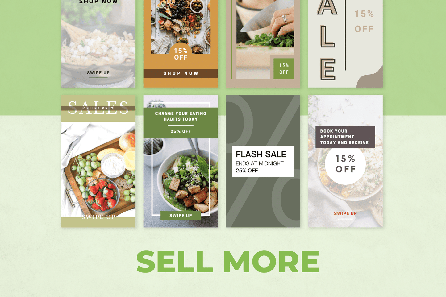 50 Sales + Promotion Nutrition Templates for Stories