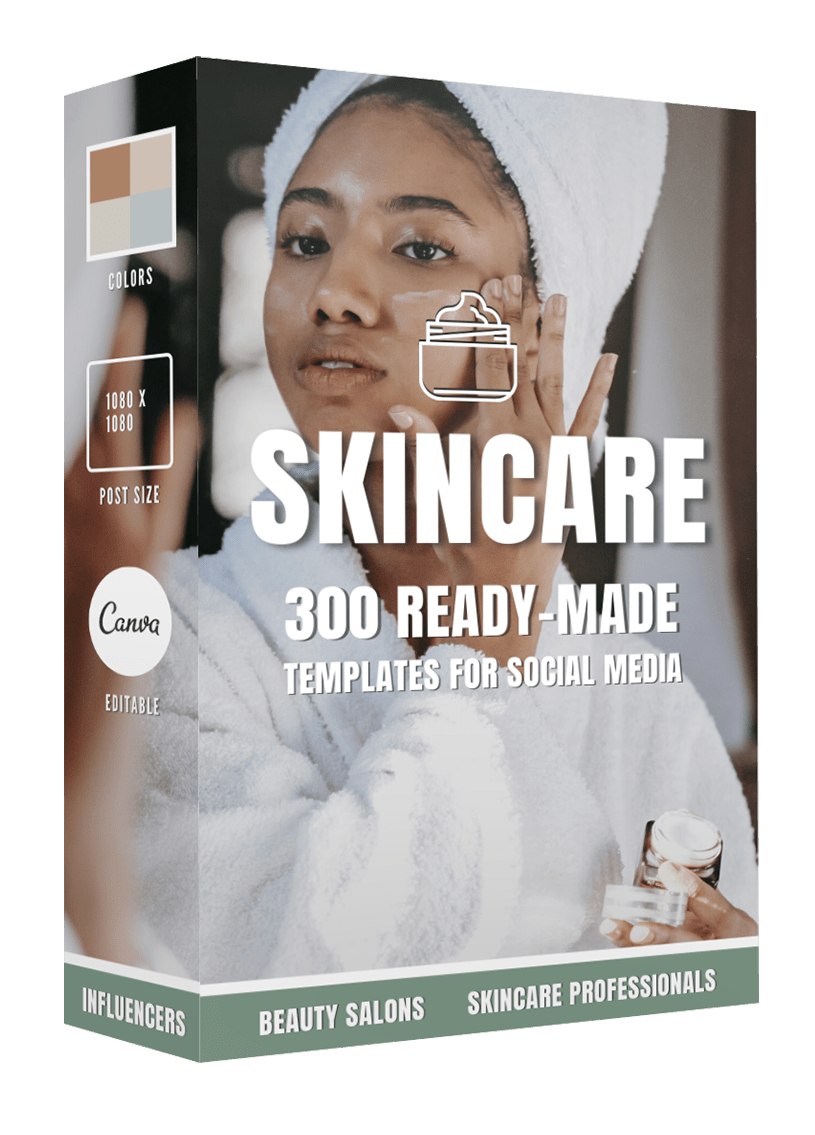 300 Skincare Templates for Social Media -90% OFF