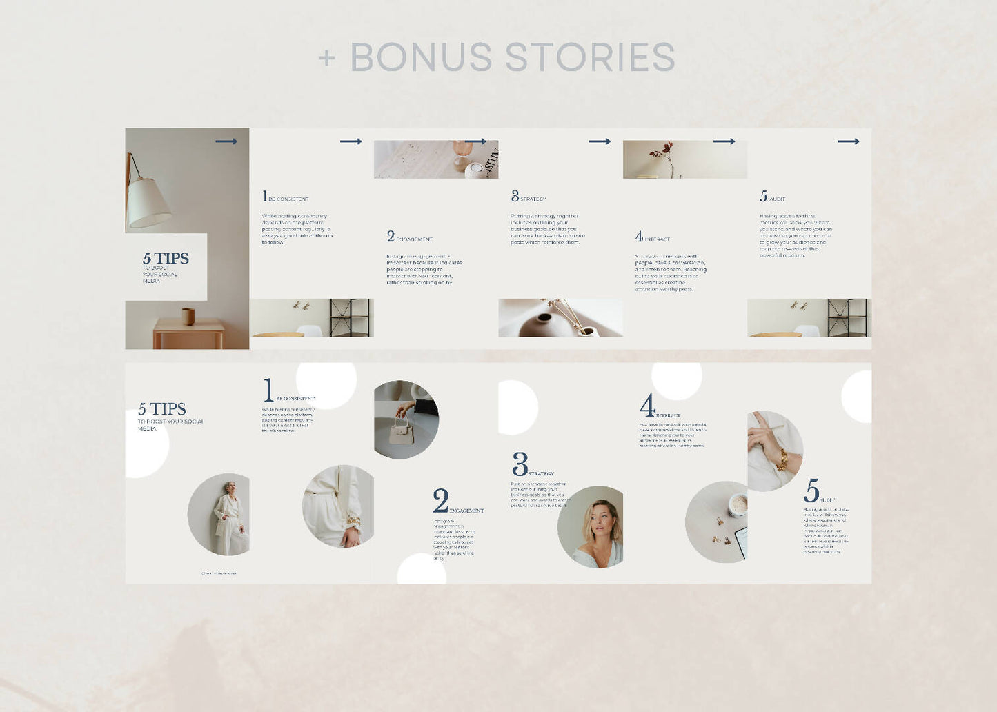 Instagram Multipurpose Canva Carousel Template Bundle. Best for Coaching, Fashion, Social Media Management and Wellness.