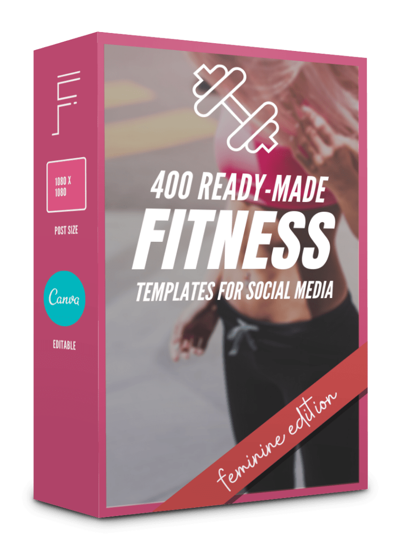 400 Premium Fitness Templates for Social Media (Feminine)