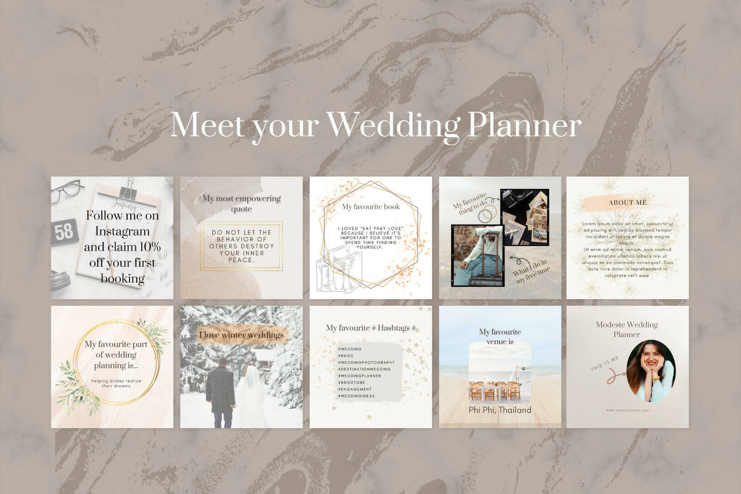 100 Social Media Posts for Wedding Planners