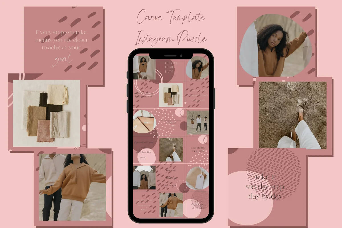 Rosé Puzzle Instagram Canva Template
