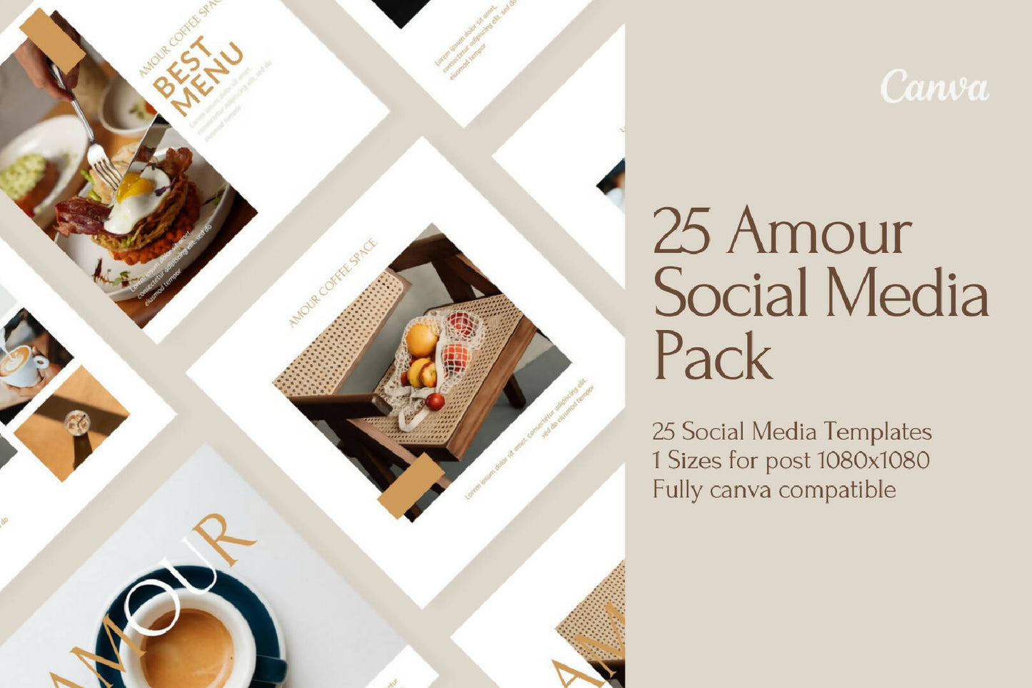 Coffee shop template for Instagram - Editable with Canva