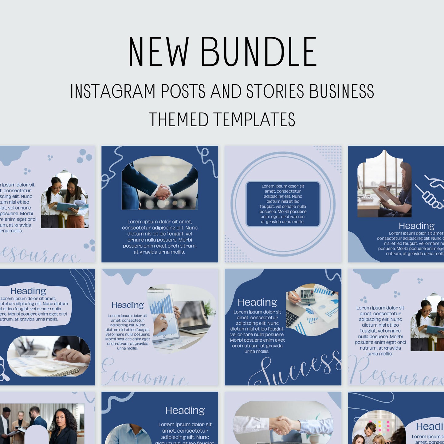 90 Canva Blue Business Instagram Feed & Stories Templates | Corporate Office