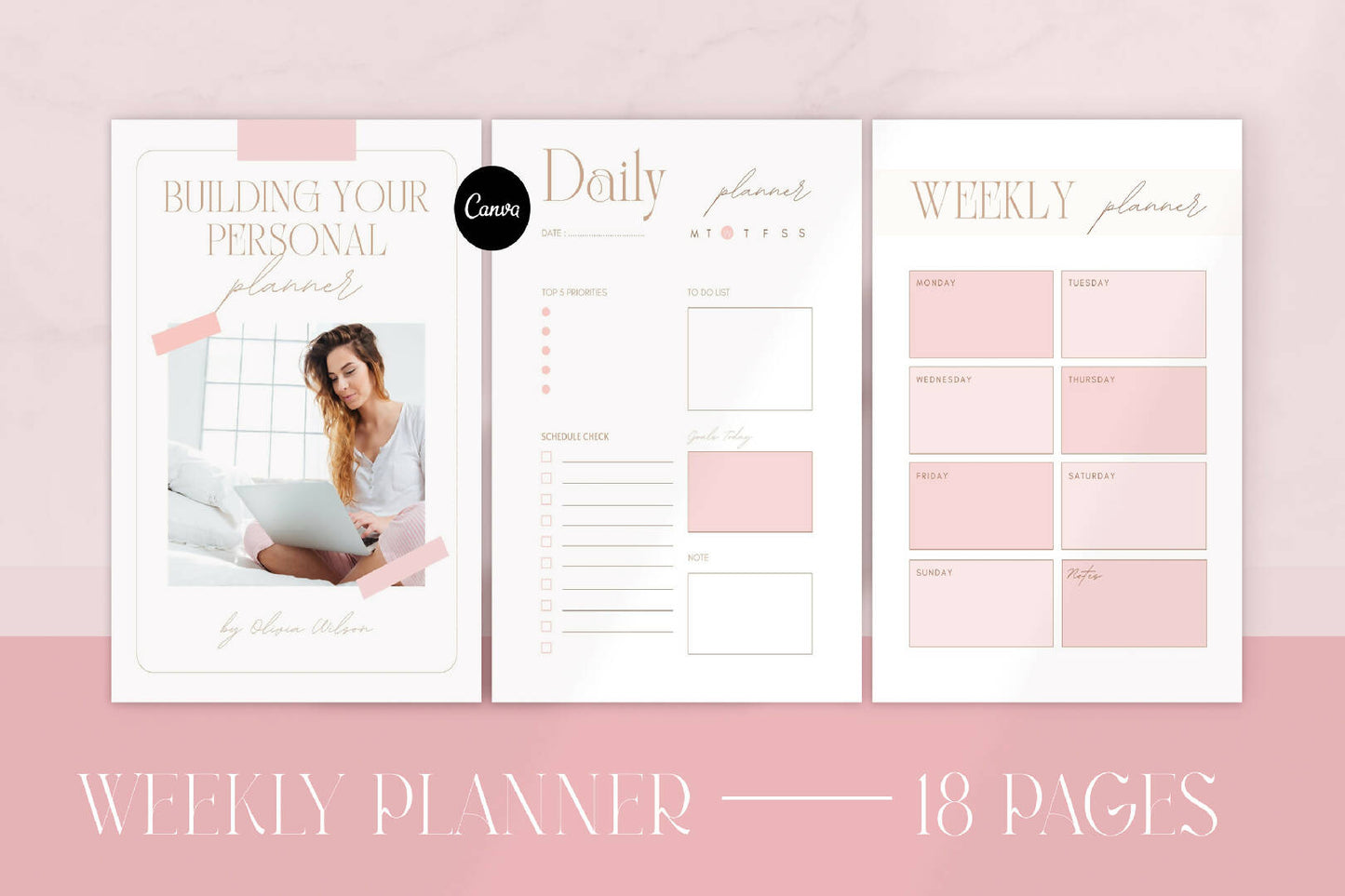 Undated Yearly Digital Planner Canva
