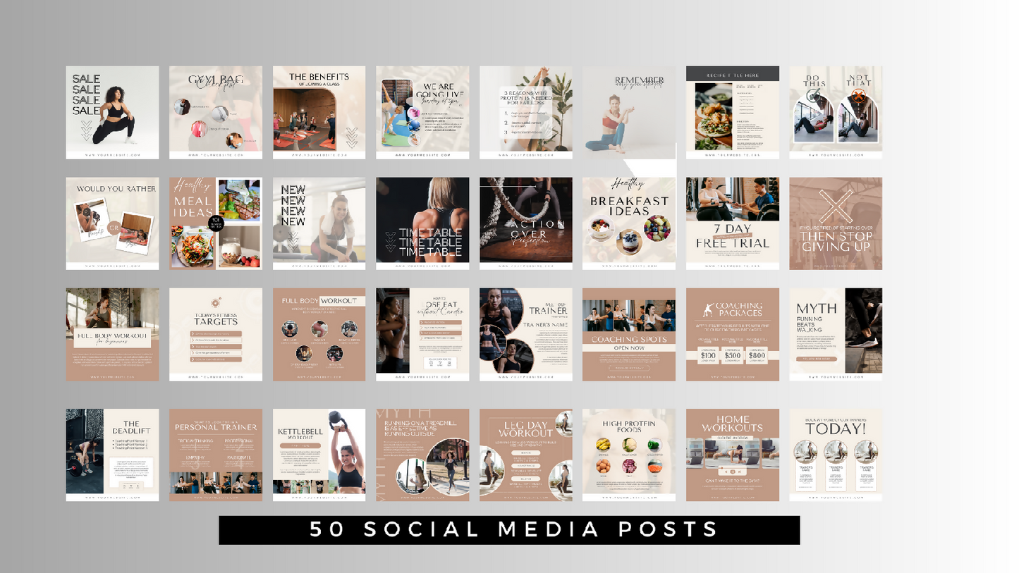 FitPro's Ultimate Success Bundle: New You Fitness Journal, Motivational Guide, 50 Social Media Posts, and 5 Exclusive Fitness Ebooks/Lead Magnets!