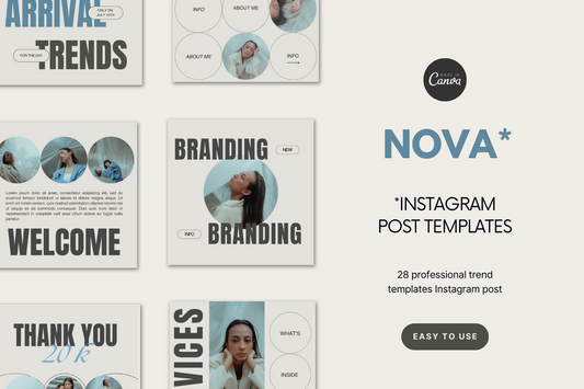 NOVA 28 Instagram Post Canva Templates | Trends Minimalistic Social Media Template
