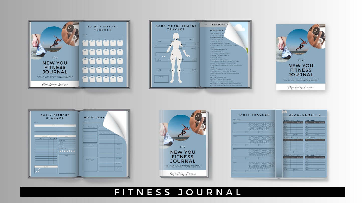 FitPro's Ultimate Success Bundle: New You Fitness Journal, Motivational Guide, 50 Social Media Posts, and 5 Exclusive Fitness Ebooks/Lead Magnets!