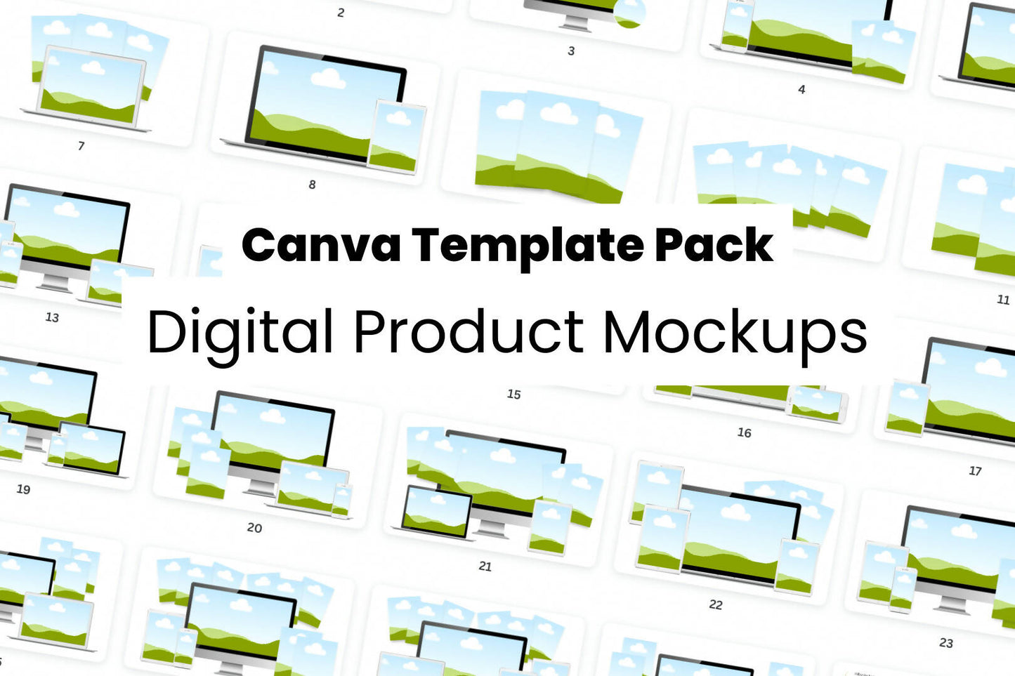Digital Product & Offer Mockups Canva Template Pack