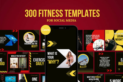 300 Social Media templates for Fitness