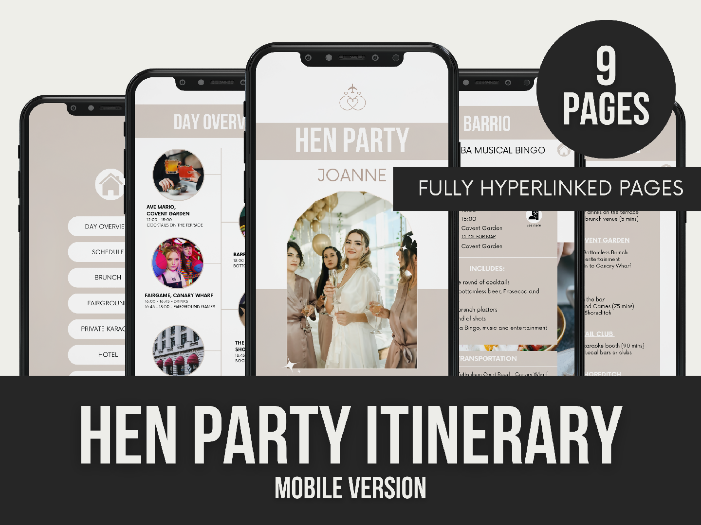 Hen Party Itinerary Template