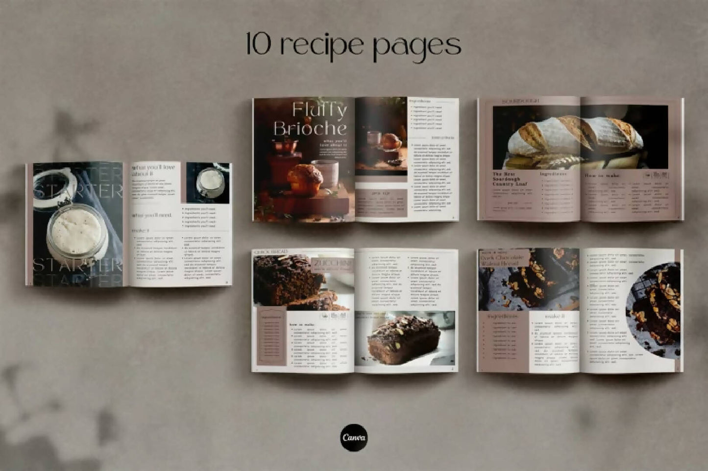 Canva Cookbook Template - Baker | Recipe Book Template