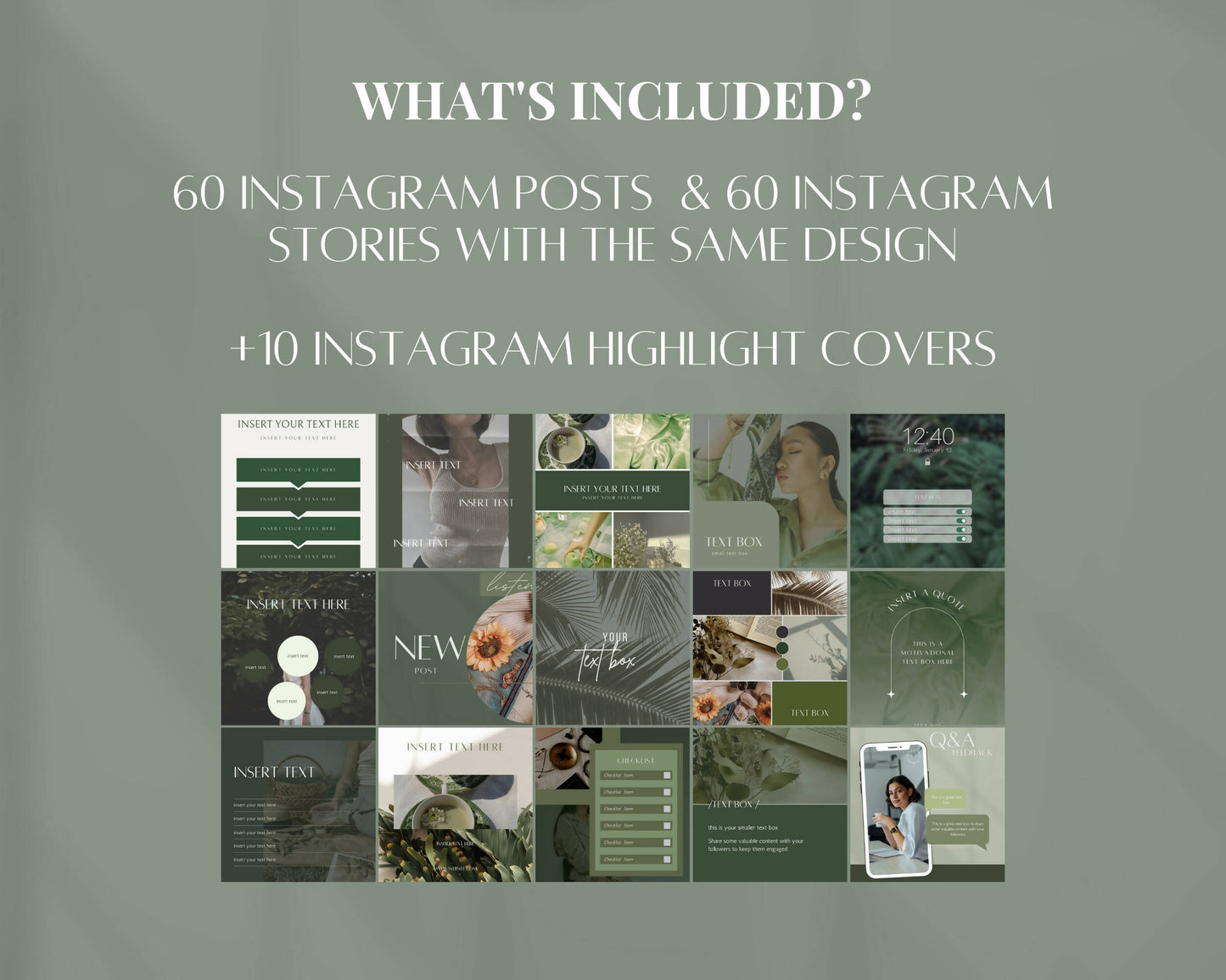 130 Green Instagram Templates for Social Media