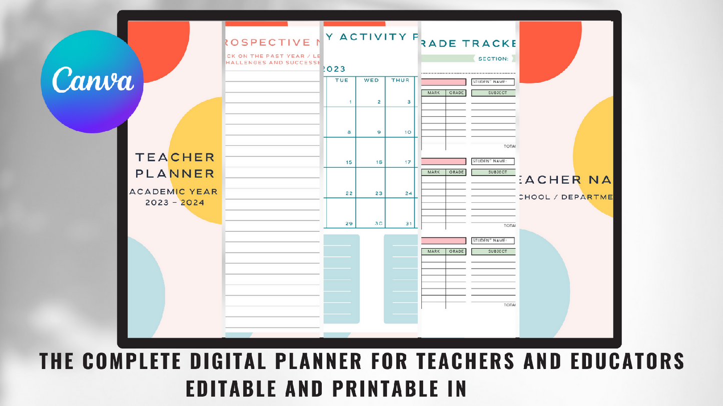The Complete Digital Planner for Teachers and Educators (editable and printable)