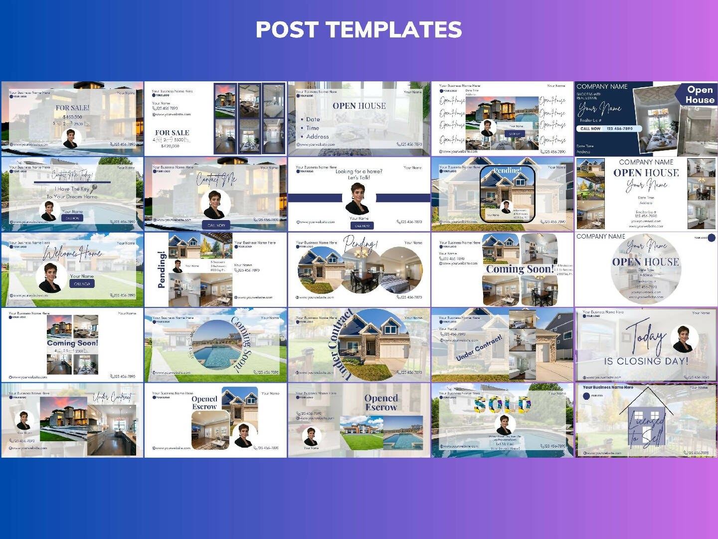 FULLY EDITABLE X (Twitter) Real Estate Themed Canva Templates