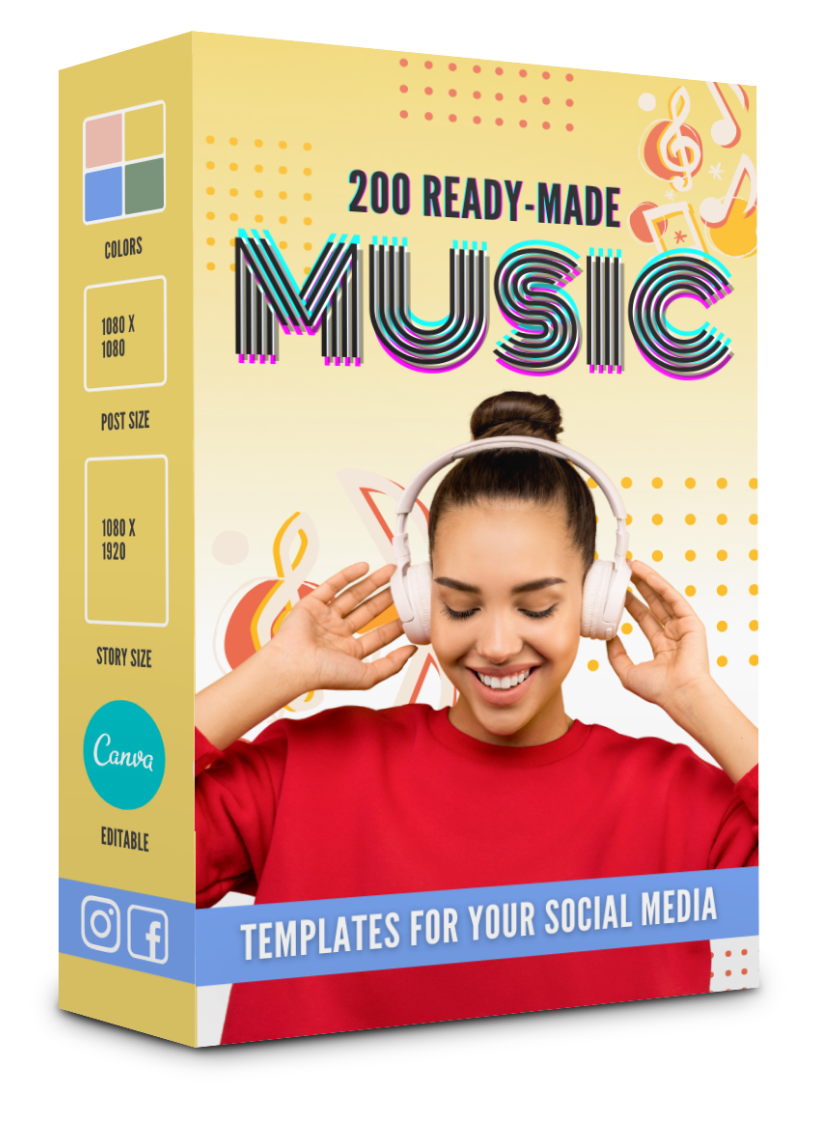 200 Music Templates for Social Media - 90% OFF