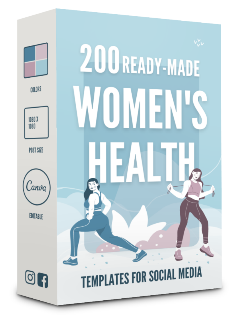 200 Women's Health Templates for Social Media - 90% OFF