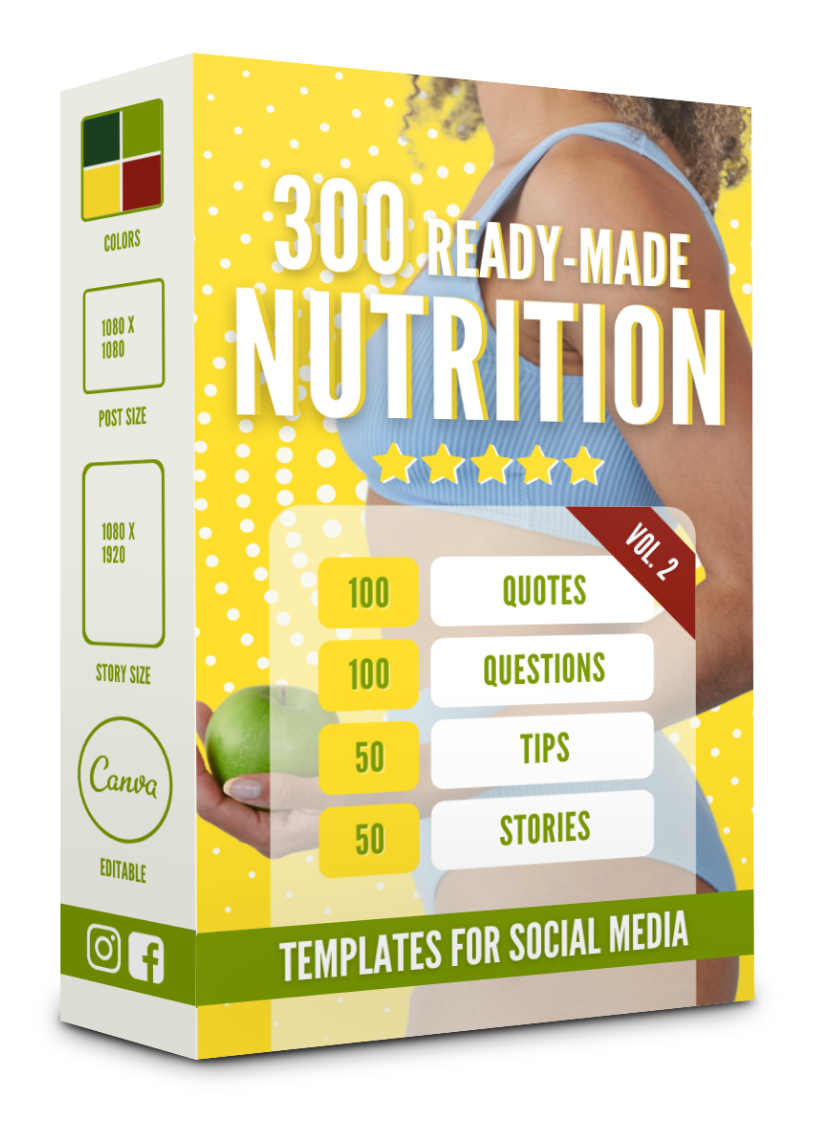 300 Nutrition Templates for Social Media - 90% OFF