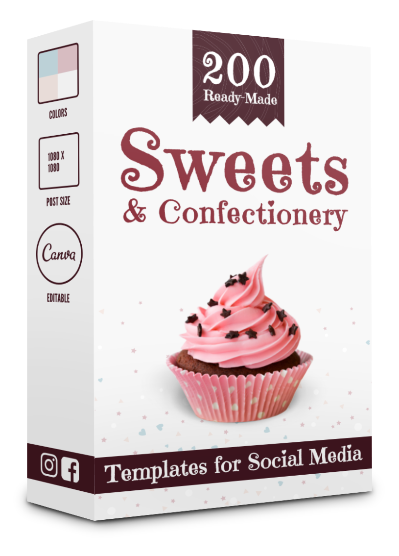 200 Sweets and Confectionery Templates for Social Media - 90% OFF