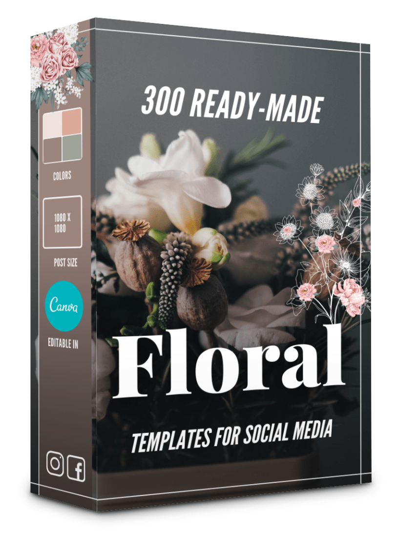 300 Floral Templates for Social Media - 90% OFF