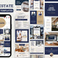 Set of 120 Blue and Beige Real Estate Post Templates