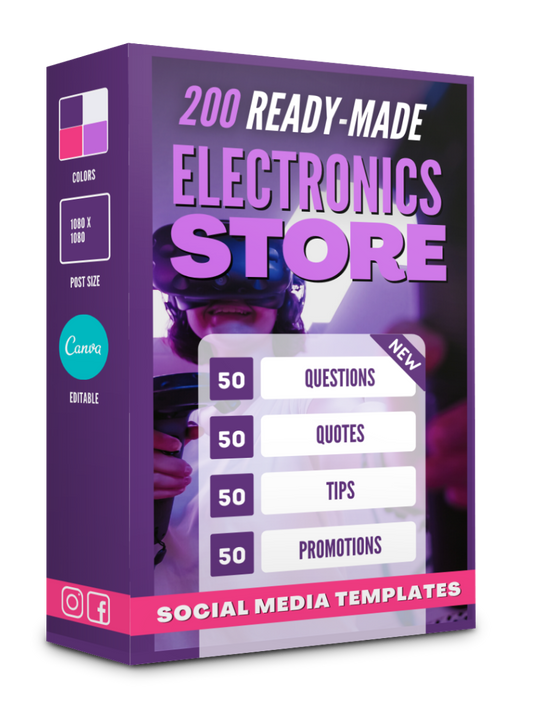 200 Electronics Store Templates for Social Media