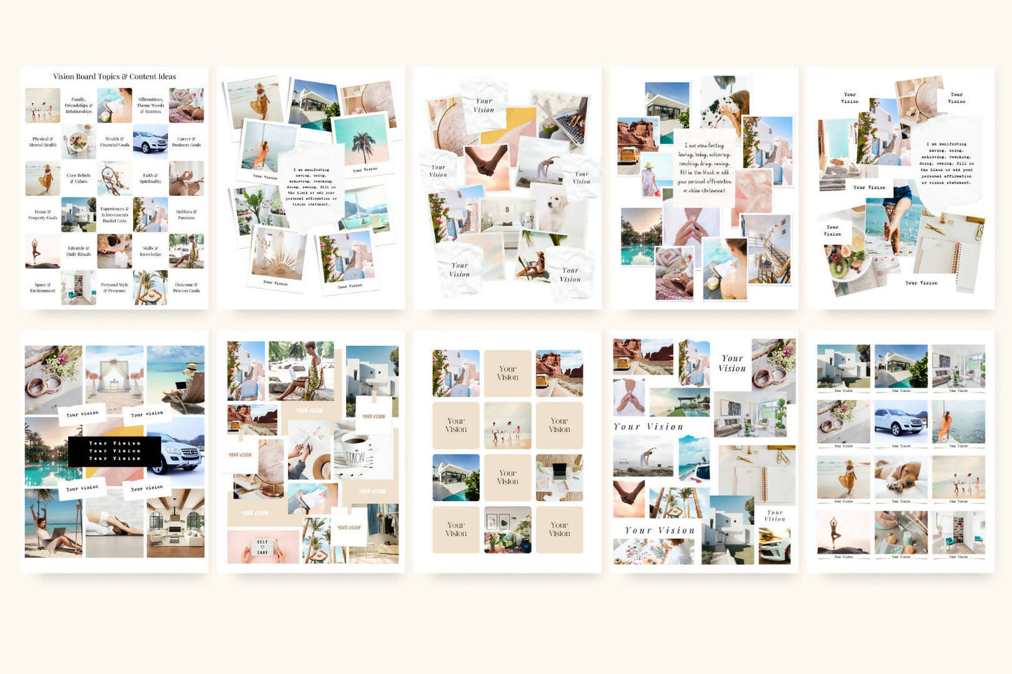 Vision & Mood Board Canva Template Pack
