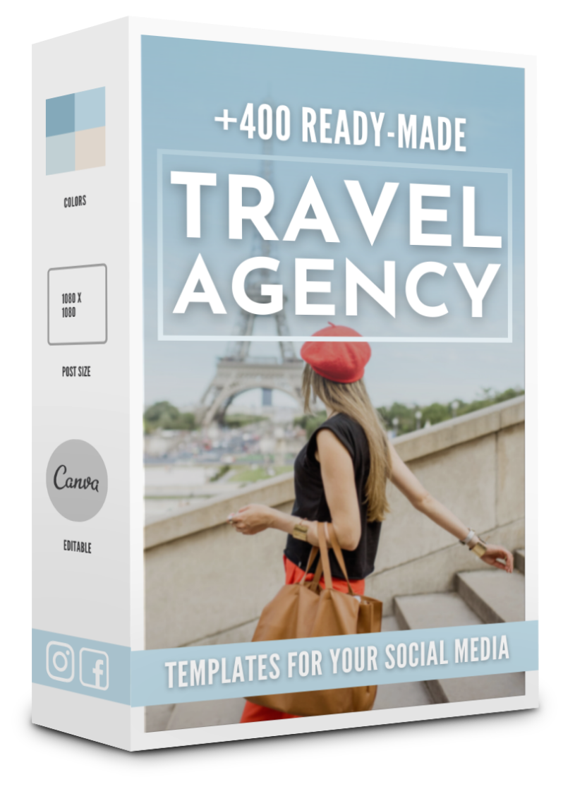 Travel Agency Bundle With 400 Travel Templates For Social Media - 90% OFF