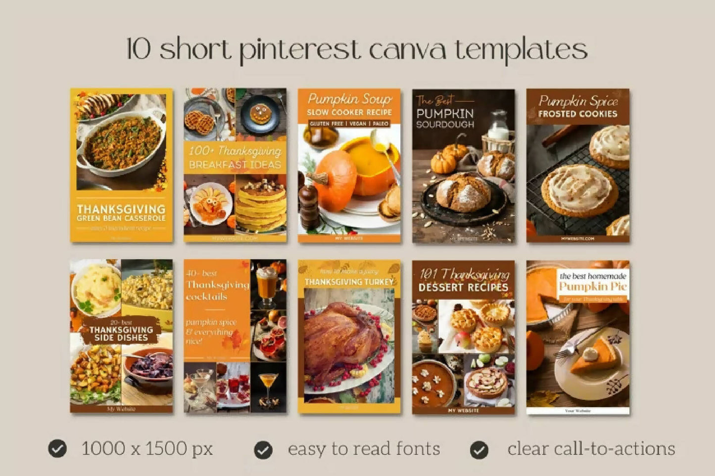 Thanksgiving Pinterest Templates for Food Bloggers