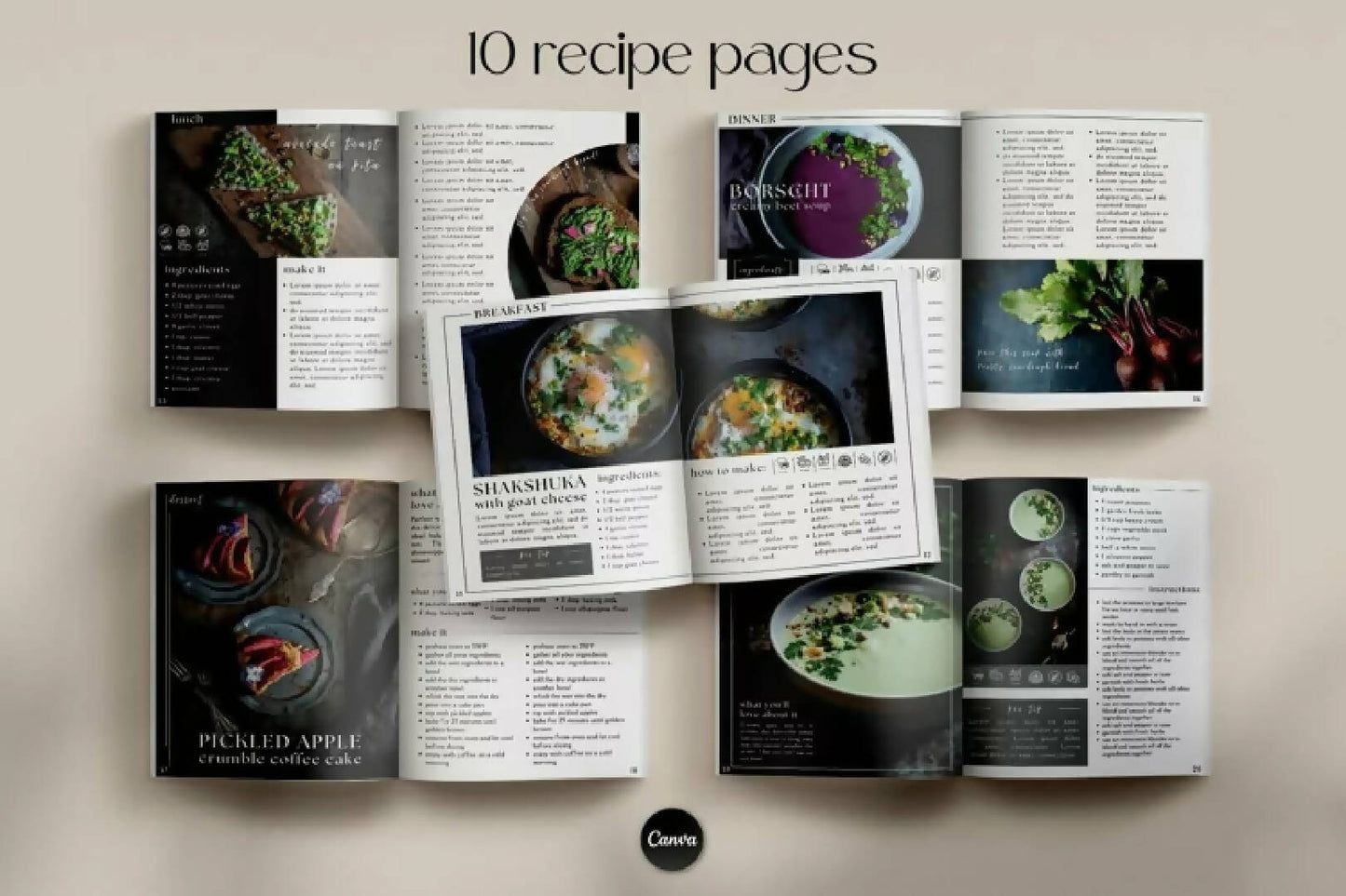 eBook Canva Cookbook Template - Dark Moody